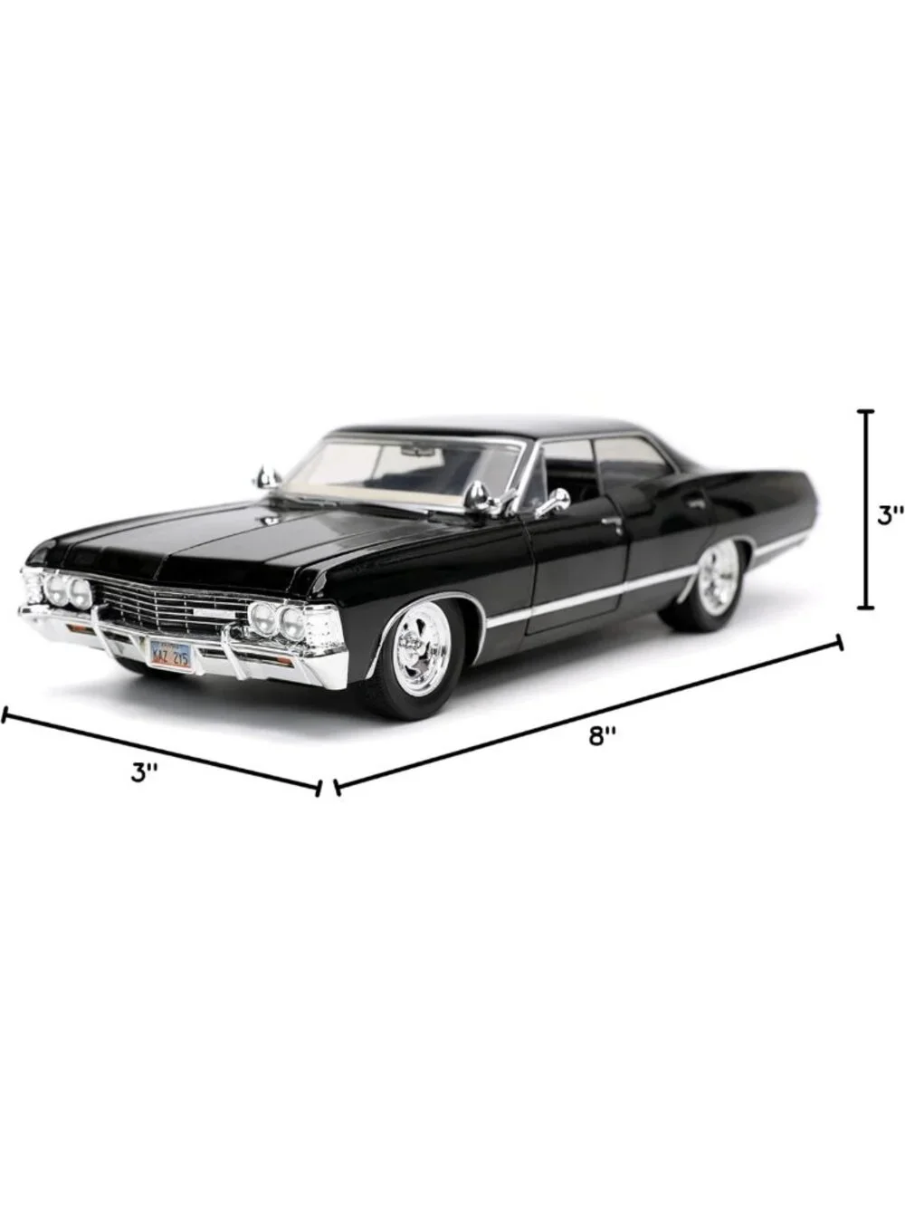 1967 Chevy Impala Die-cast Car with Dean Winchester Figure - Collectible Toy for